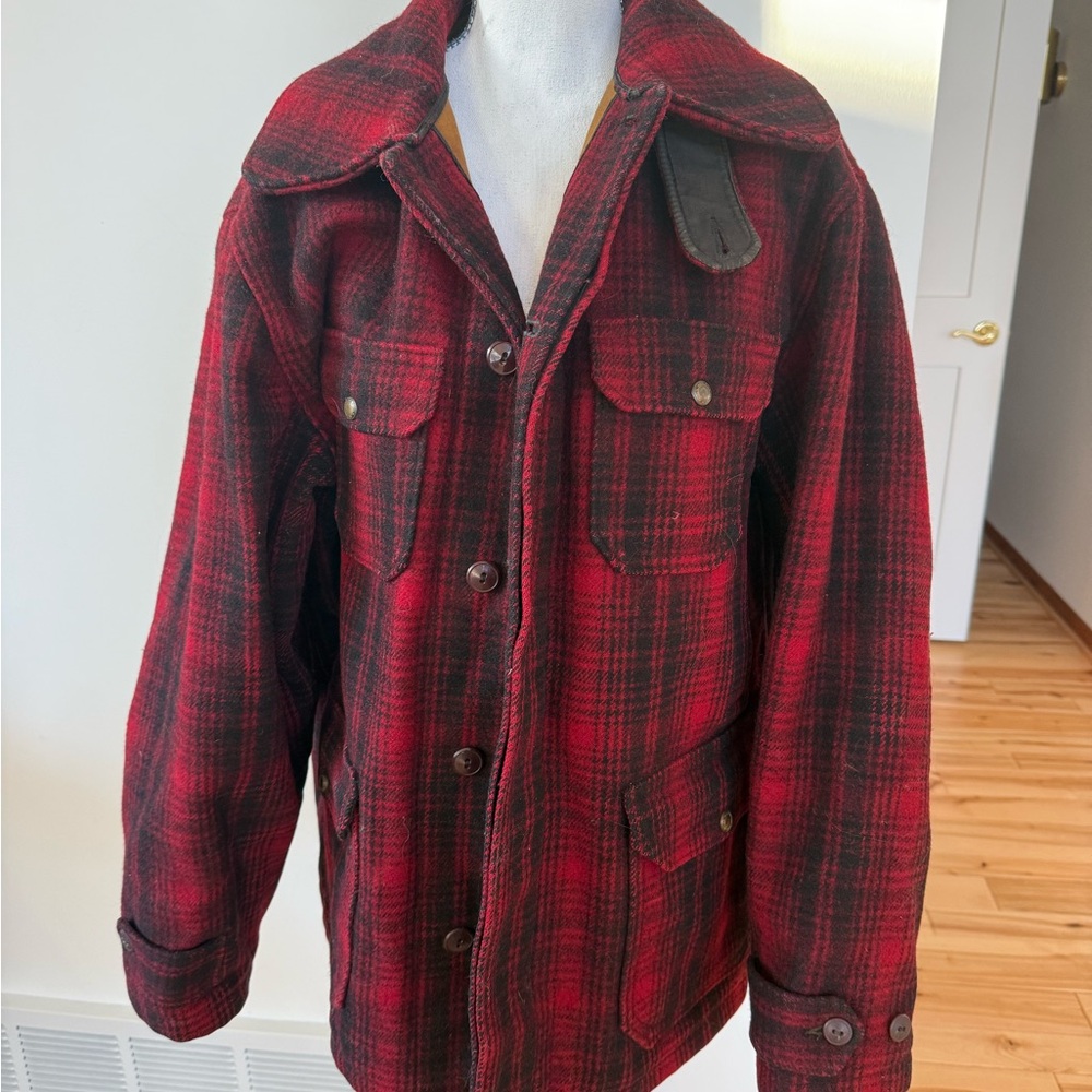 Mackinaw Woolrich Red and Black Plaid Field Jacket/RARE